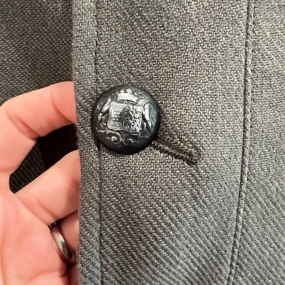 John Varvatos gray military double breasted coat - Picture 5 of 9